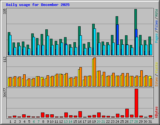 Daily usage for December 2025