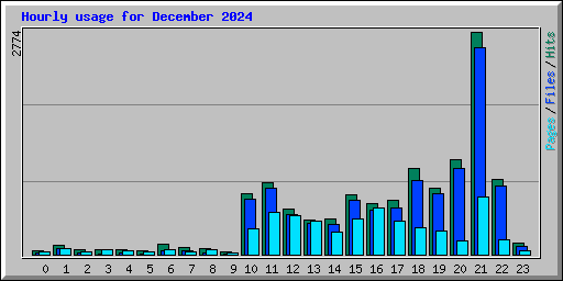 Hourly usage for December 2024