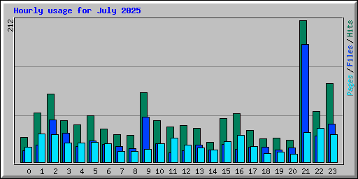 Hourly usage for July 2025